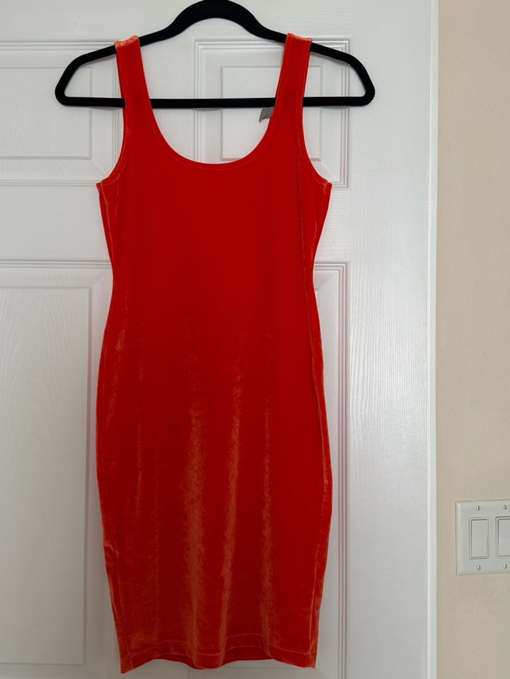 ASOS Orange Velvet Mini Bodycon Dress